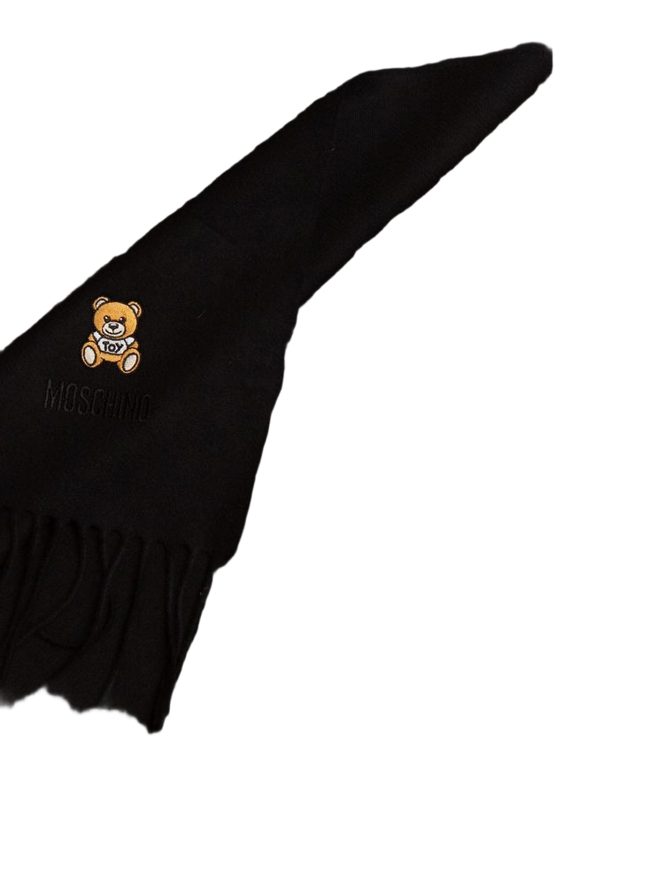 Moschino Lambswool Scarf — Black Scarfs