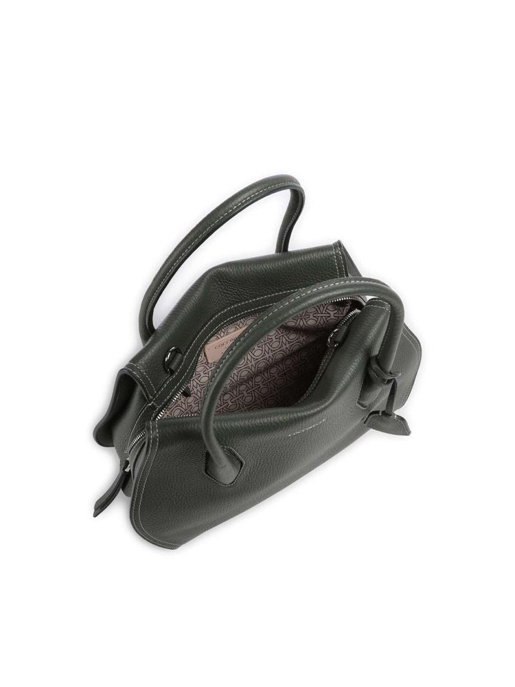 Coccinelle Lord Top Handle Bag — Green Cowhide