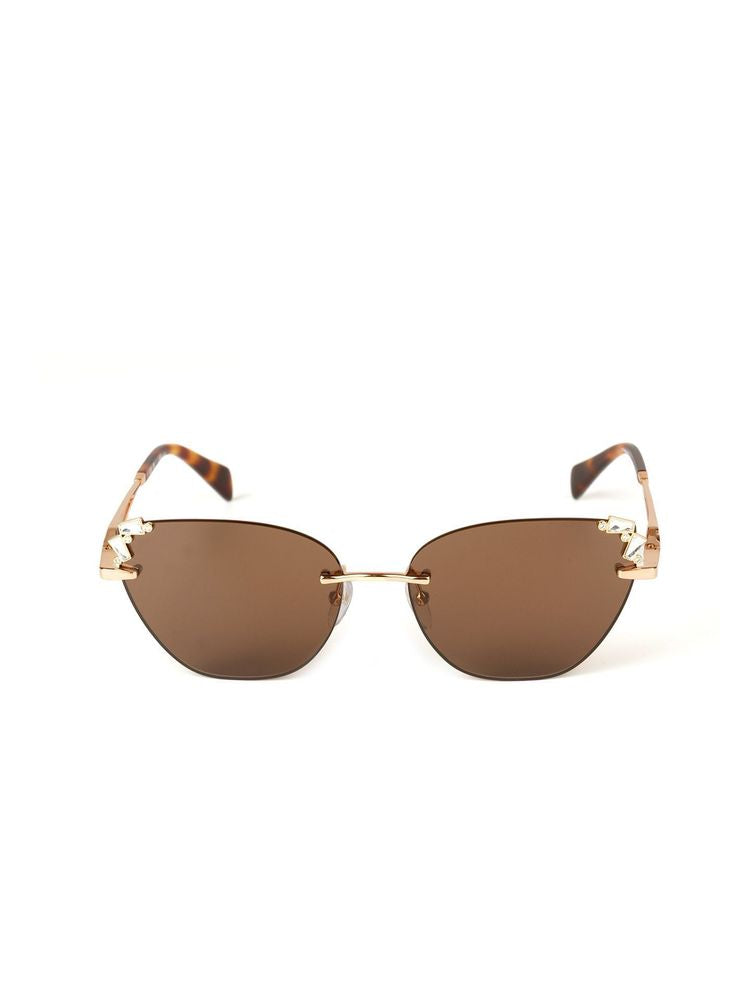 Blumarine Sbm230s Metal Cat-Eye Sunglasses — Gold