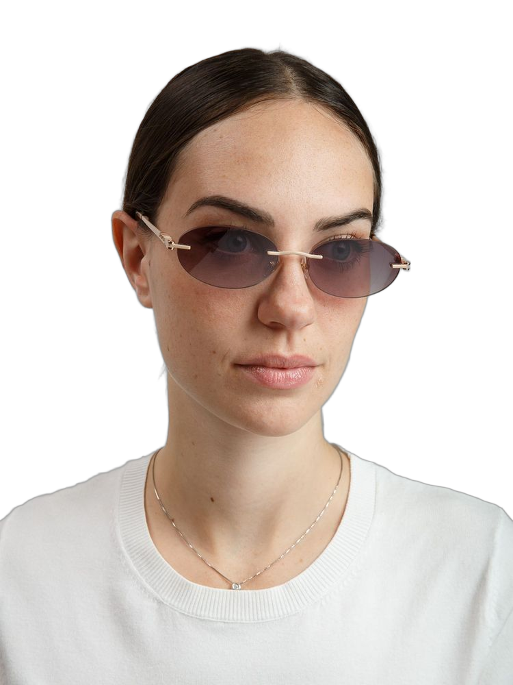 Furla Sfub29 Metal Oval Sunglasses — Beige