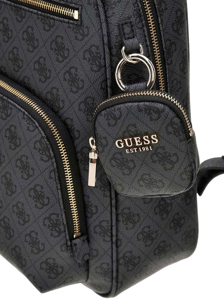 Guess Coal Logo Polyurethane Backpack — Gray