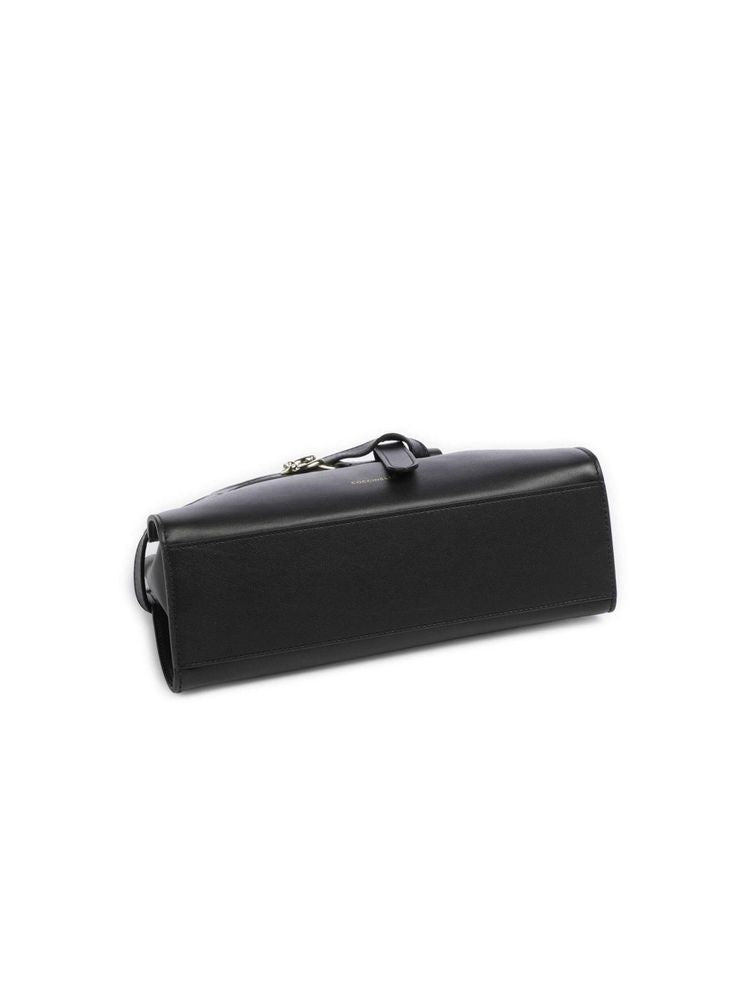 Coccinelle Sabine Top Handle Bag — Black Smooth Leather