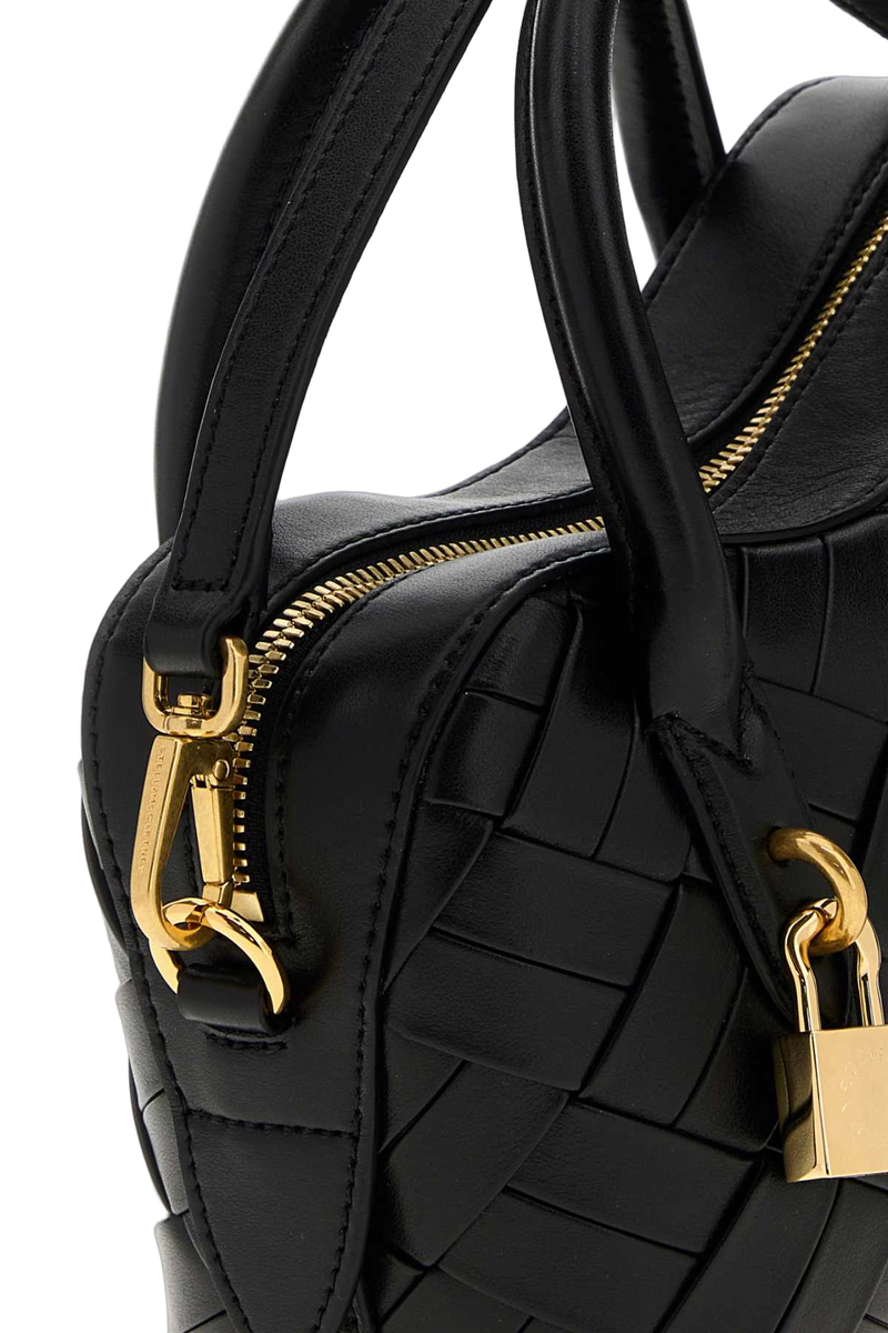 Stella Mccartney Quilted Leather Top Handle Bag — Black
