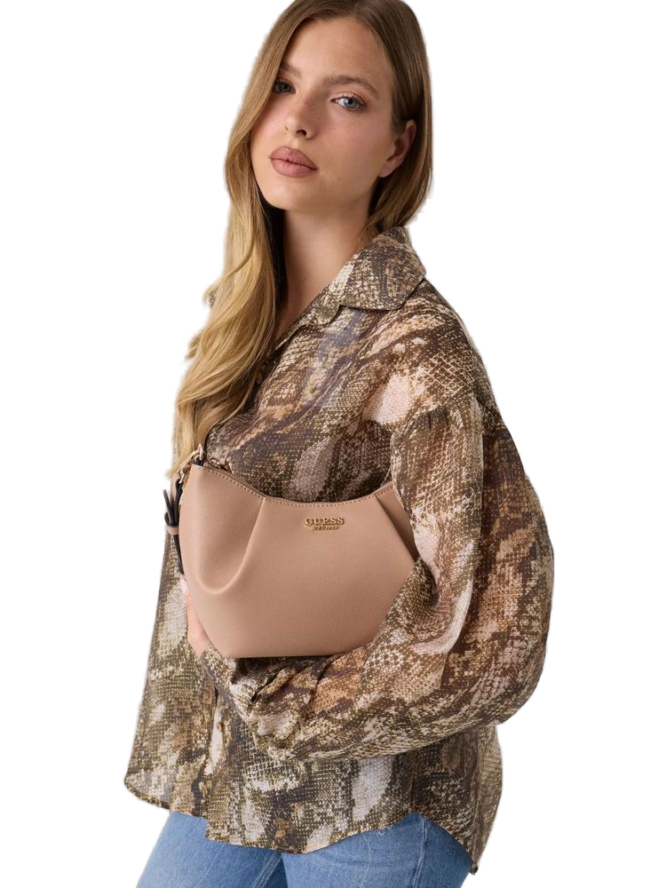 Guess Amorette Shoulder Bag — Beige Polyurethane