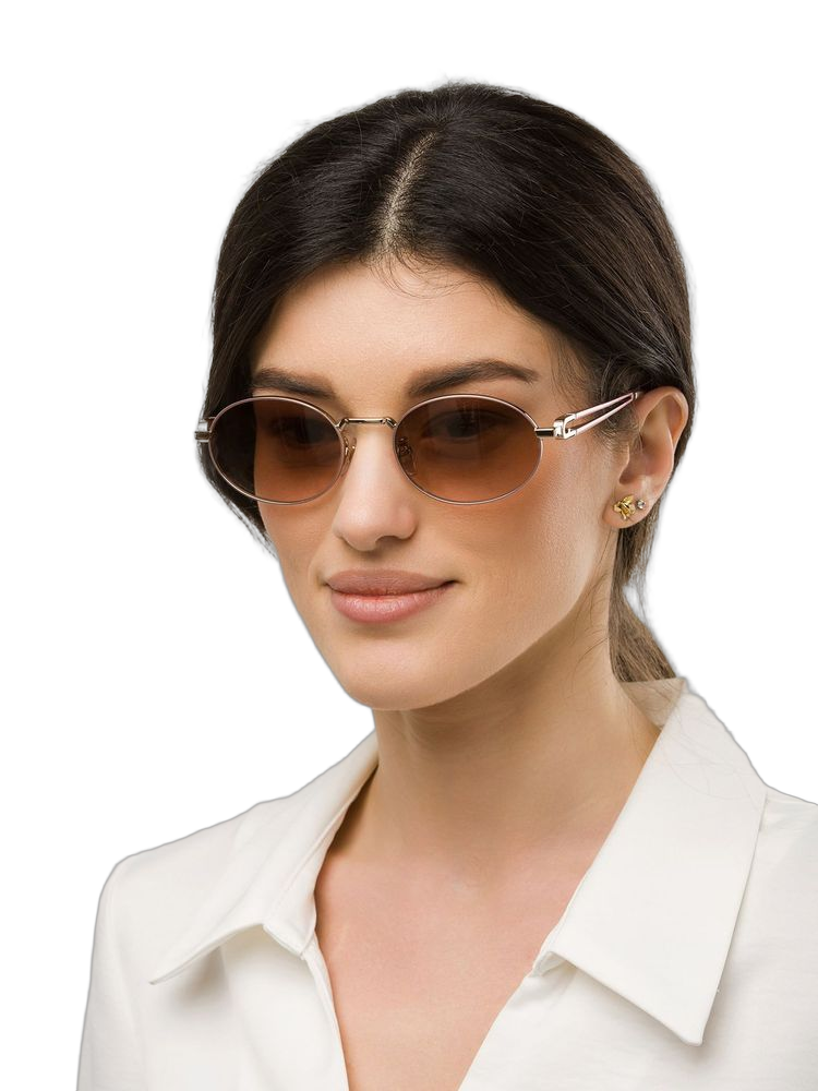 Furla Sfub30 Metal Oval Sunglasses — Pink