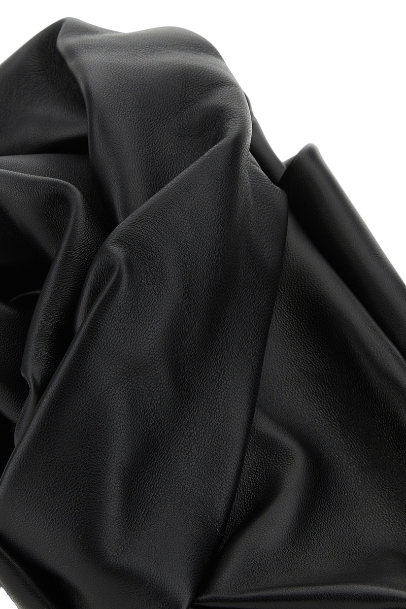 Burberry Gathered Leather Clutch — Black