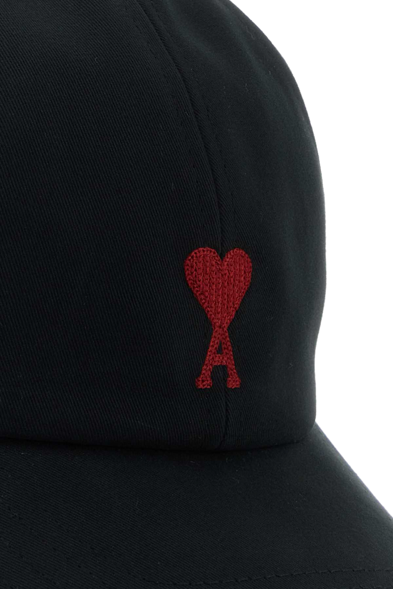 Ami Paris Bfucp006aw0041 Cotton Baseball Cap — Black Exterior: Caps