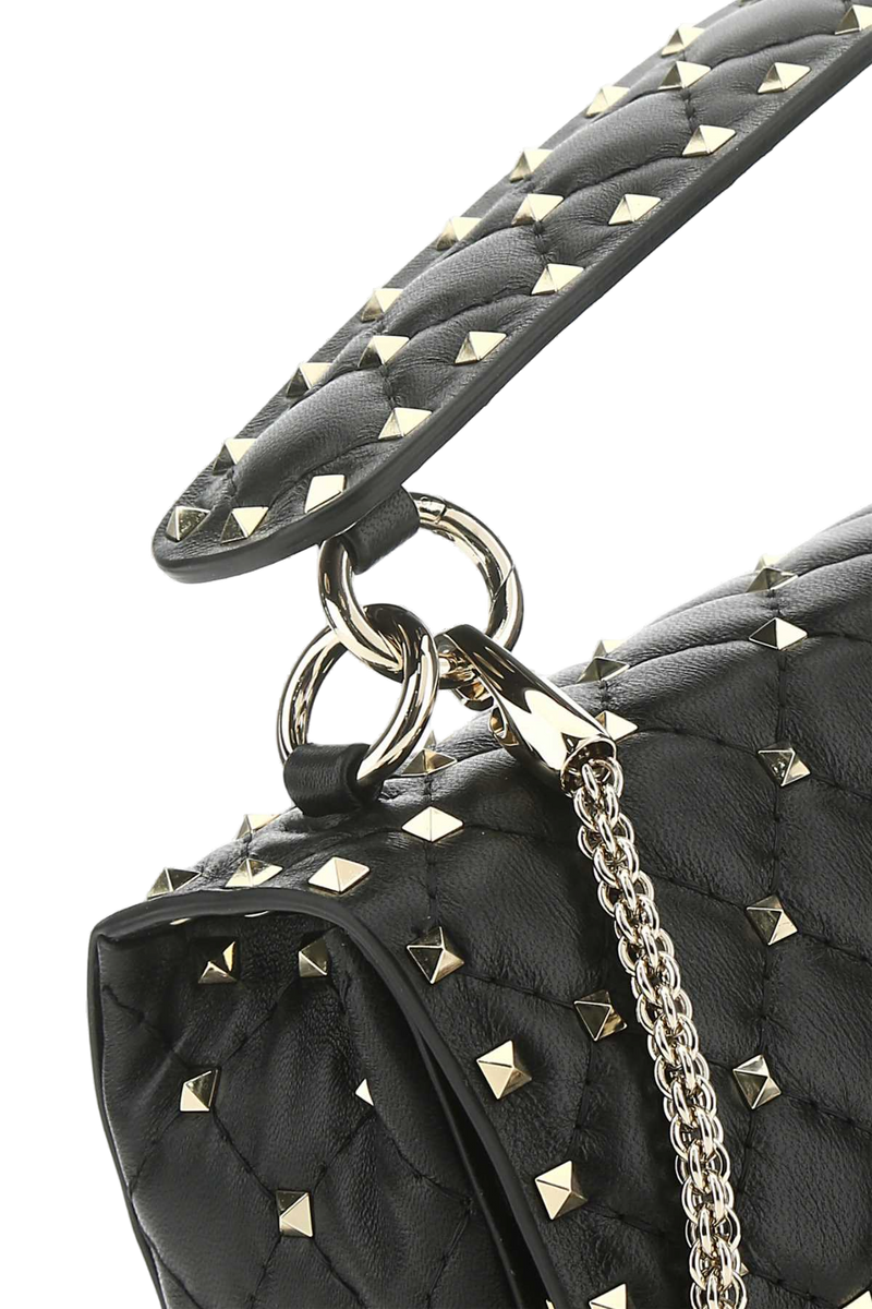 Valentino Garavani Quilted Stud-Embellished Shoulder Bag — Black