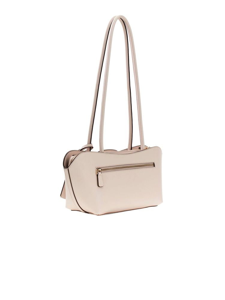 Guess Structured Polyurethane Shoulder Bag — Beige