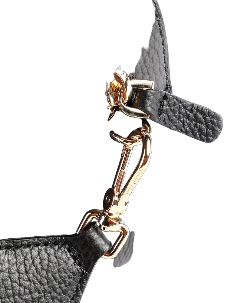 Coccinelle Tebe Crossbody Bag — Black Cowhide | Ribbon: Polyester