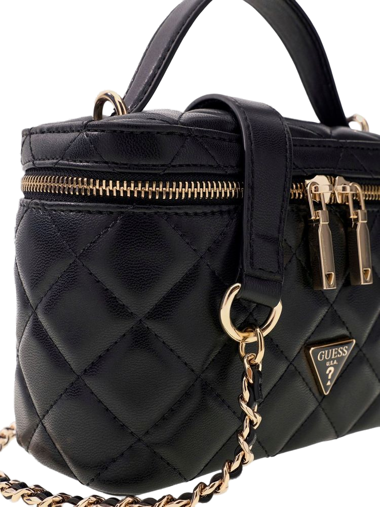 Guess Juliet Top Handle Bag — Black Polyurethane