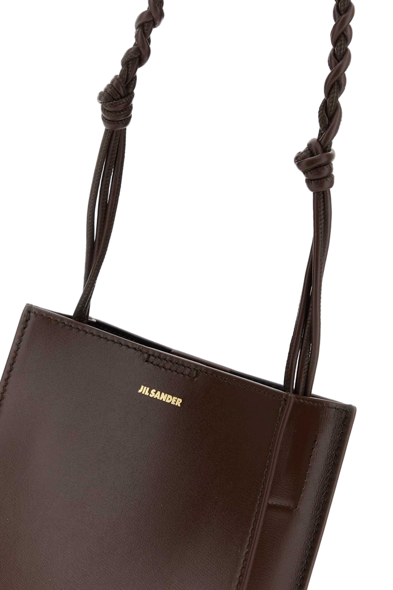 Jil Sander Braided Leather Shoulder Bag — Brown
