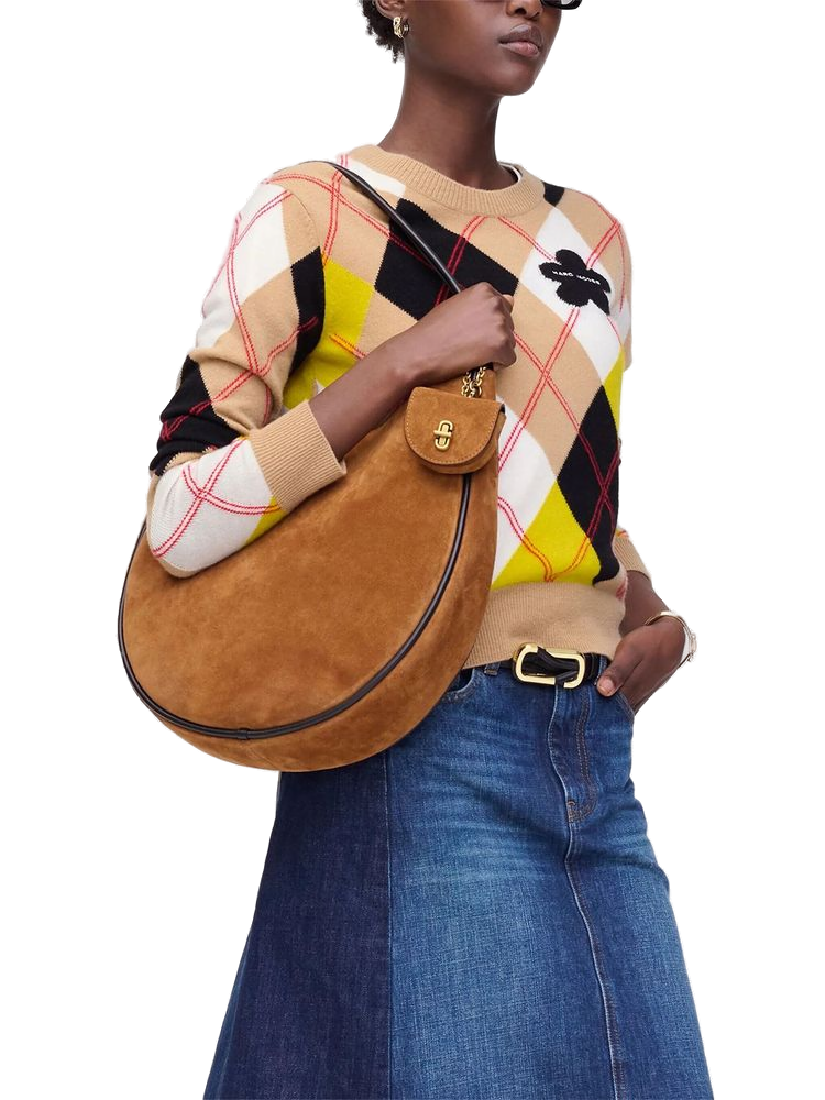 Marc Jacobs Suede Hobo Shoulder Bag — Copper Cow Leather