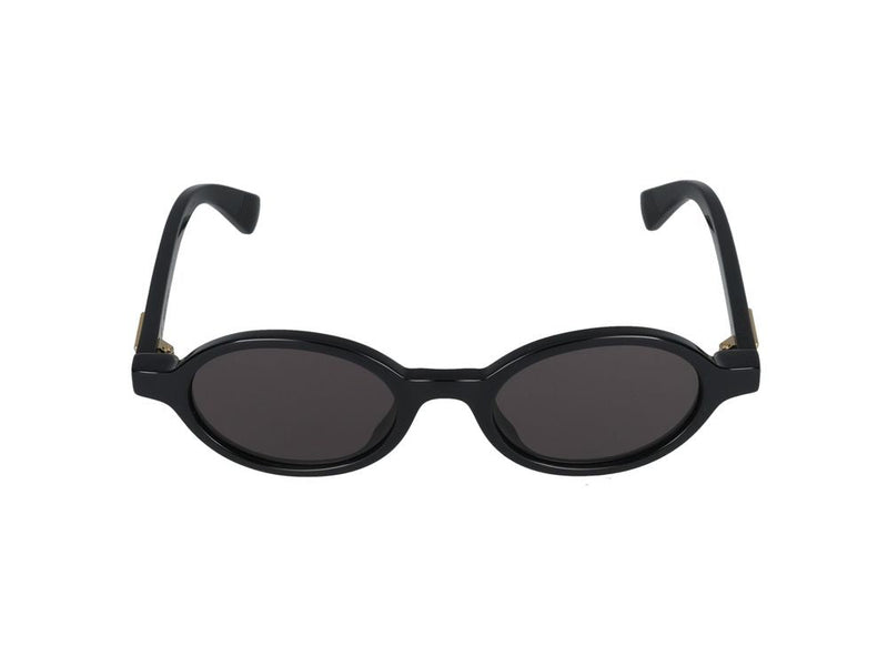 Bottega Veneta Bv1388s Oval Acetate Sunglasses — Black