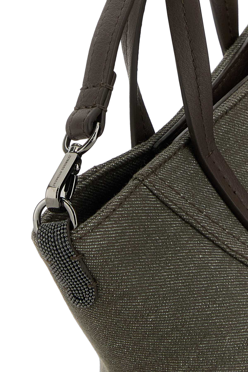 Brunello Cucinelli Canvas Tote Bag — Green