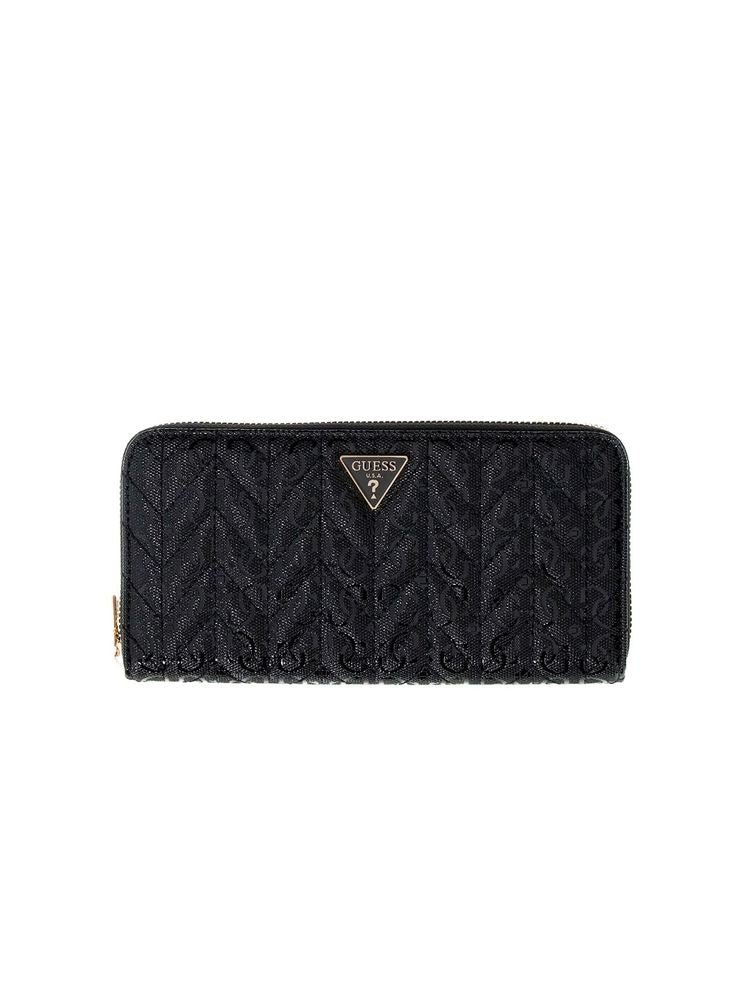 Guess Zip Around Wallet — Black Polyurethane