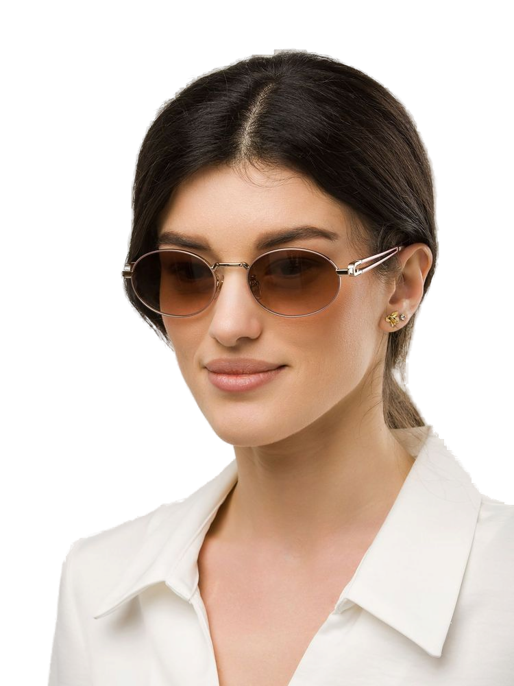 Furla Sfub30 Oval Metal Sunglasses — Gold