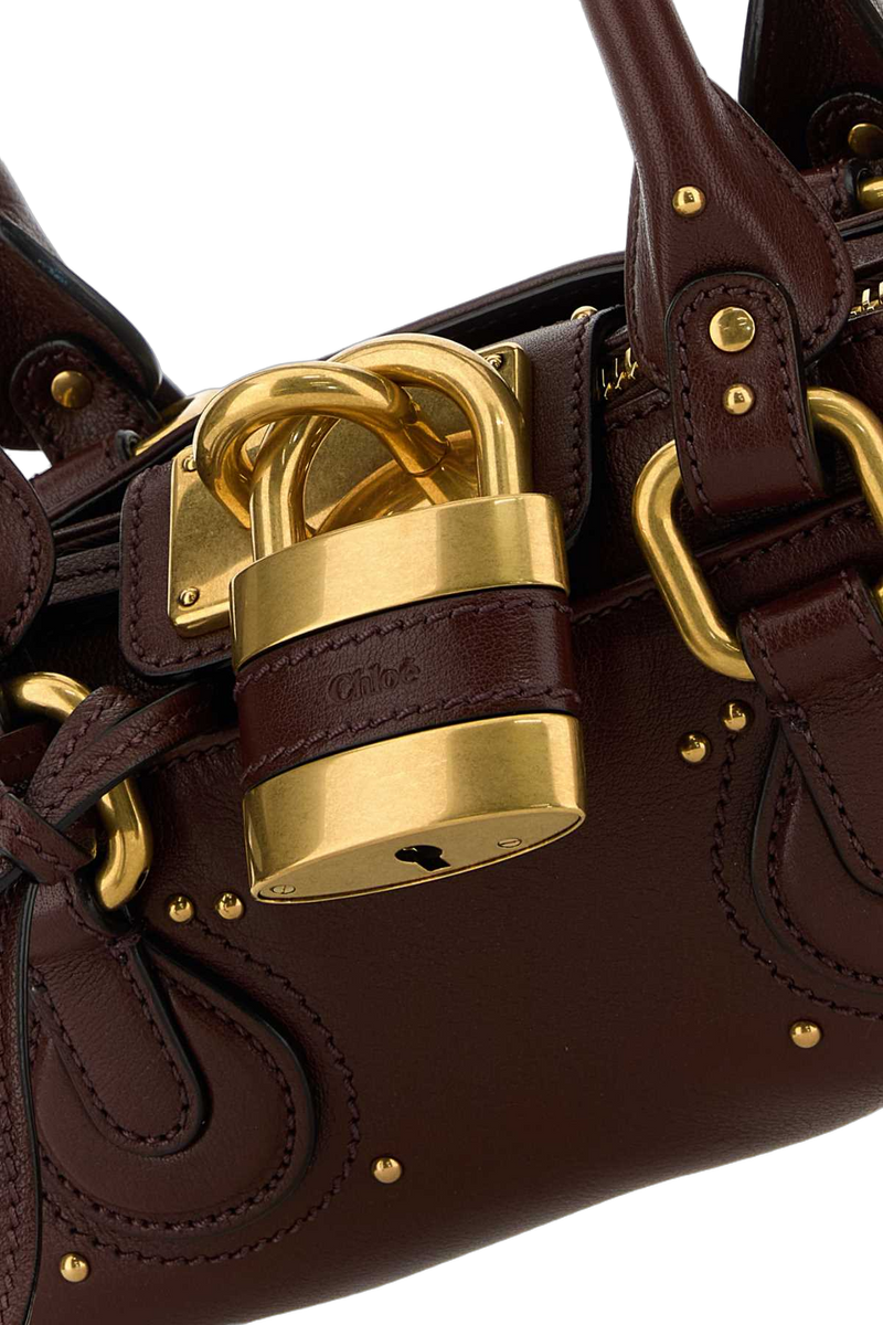 Chloé Antiqued Gold Hardware Top Handle Bag — Brown