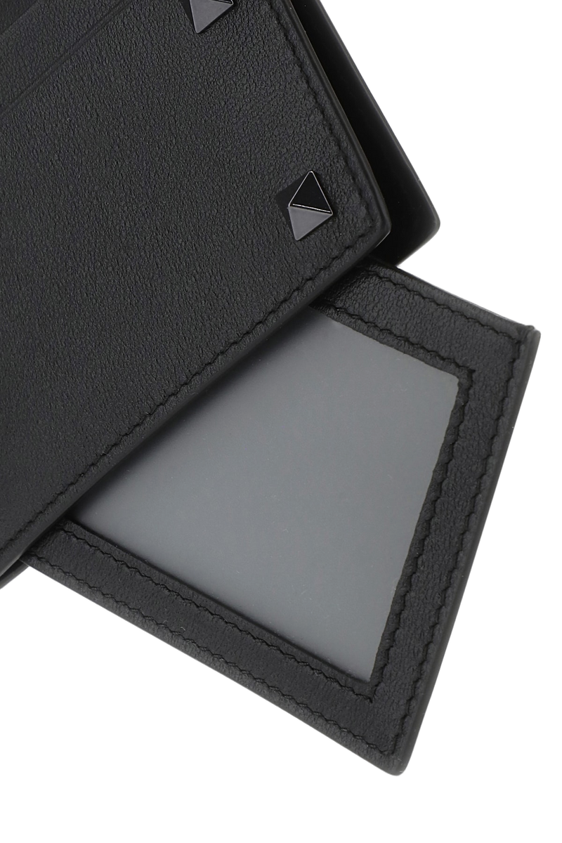 Valentino Garavani Studded Wallet — Black Leather