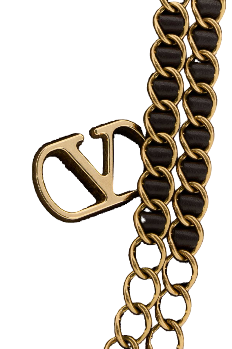 Valentino Garavani Chevron-Quilted Leather Shoulder Bag — Brown