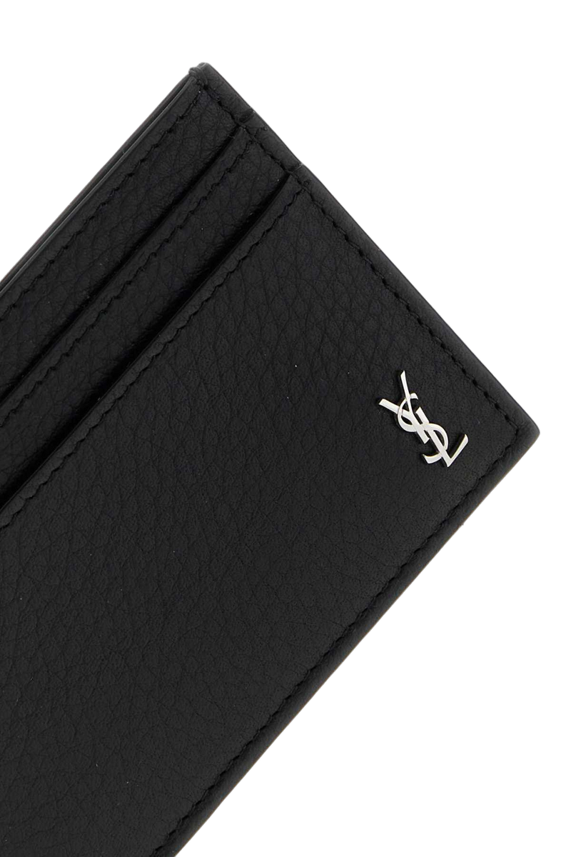 Saint Laurent Leather Card Holder Case — Black Cases
