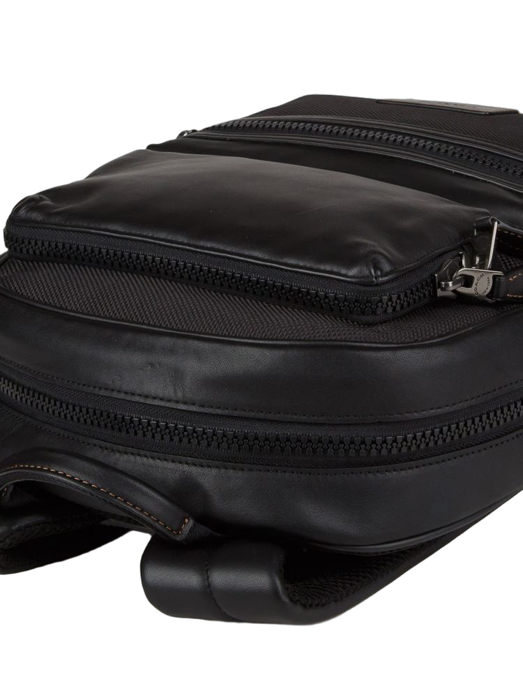 Coach Leather Backpack — Black