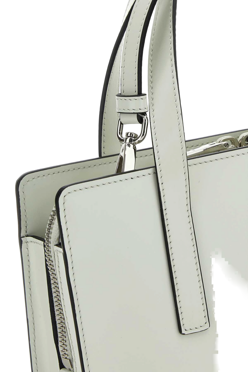 Prada Calf Leather Top Handle Bag — White Vitello