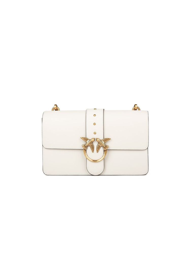 Pinko Love Crossbody Bag — White Goat Leather