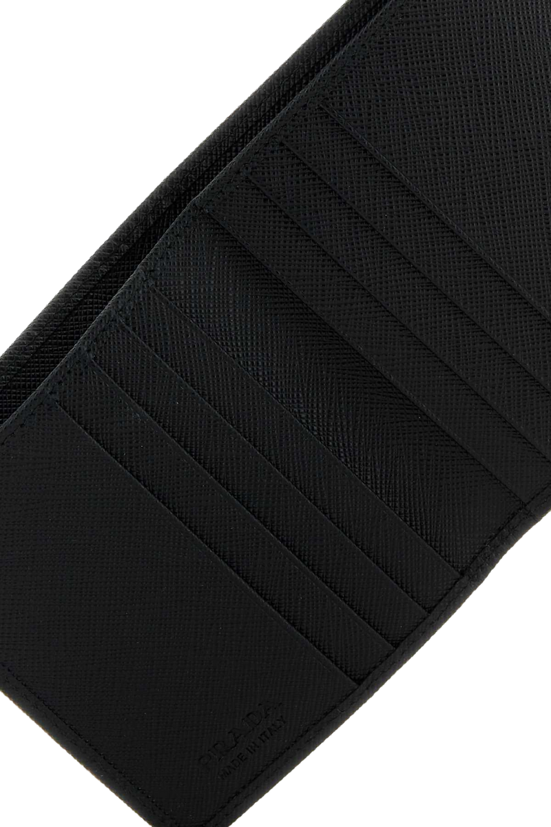 Prada Nylon And Leather Wallet — Black Poliammidericiclata-vitello