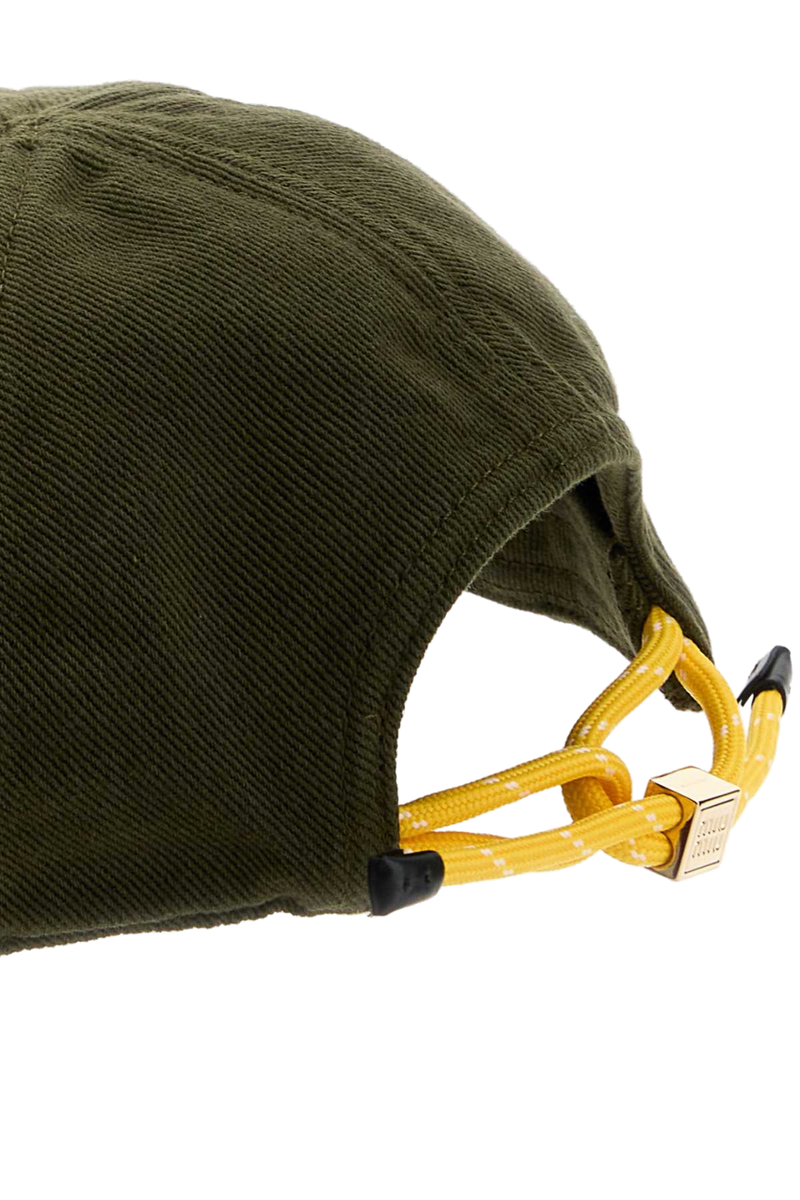 Miu Miu Hat Logo-Embroidered Cotton Baseball Cap — Green Caps