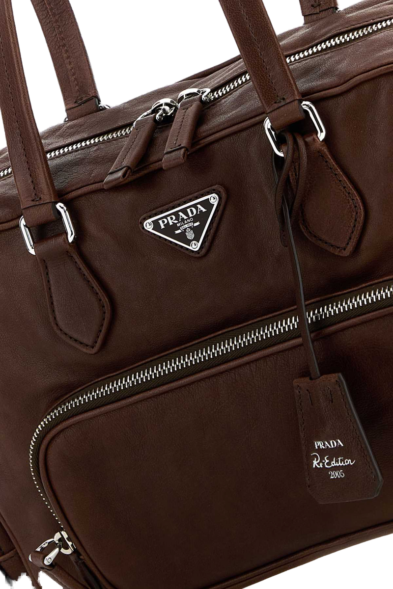 Prada Bauletto Shoulder Bag — Brown