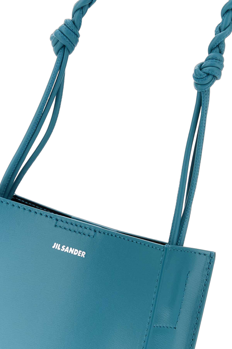 Jil Sander Braided-Strap Leather Shoulder Bag — Blue