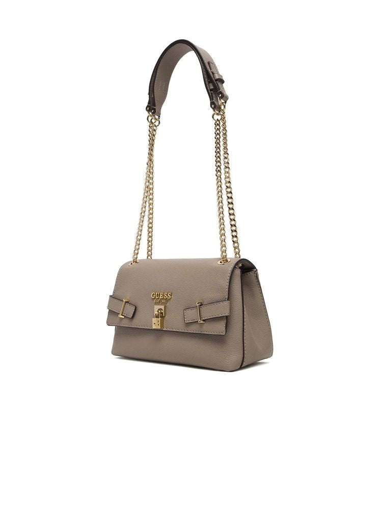 Guess Leather-Trimmed Polyurethane Crossbody Bag — Taupe