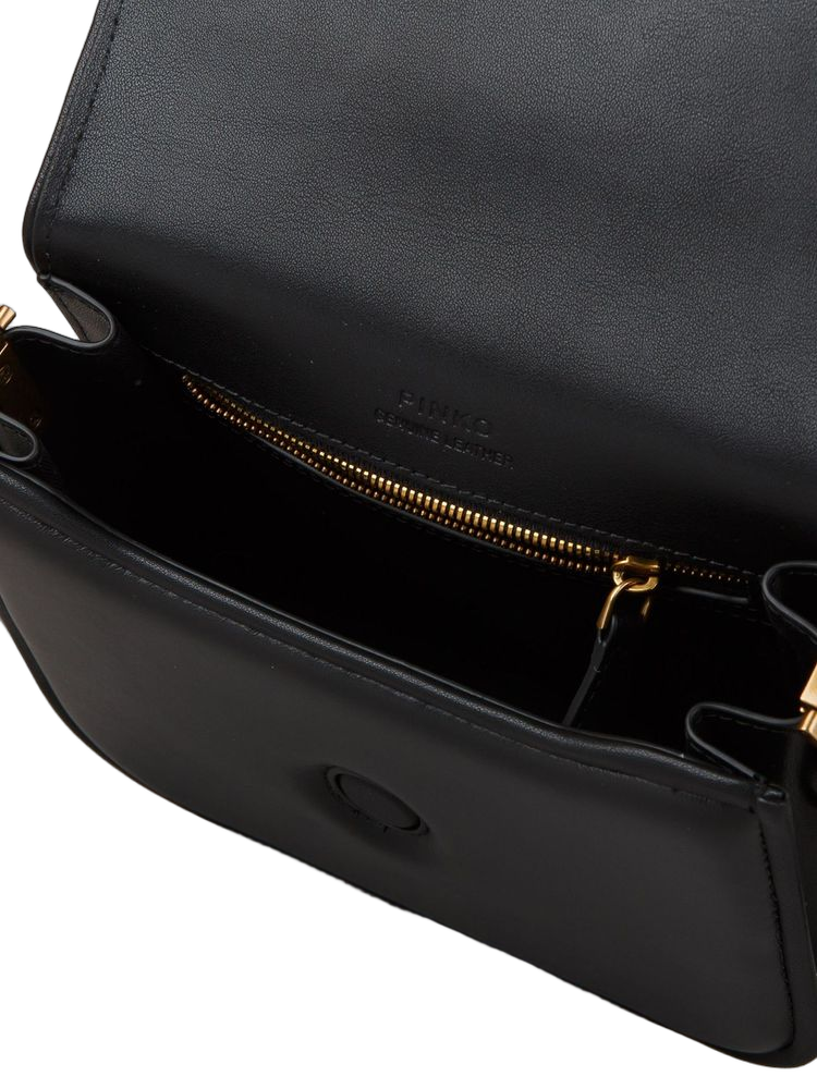 Pinko Love Box Crossbody Bag — Black Sheepskin