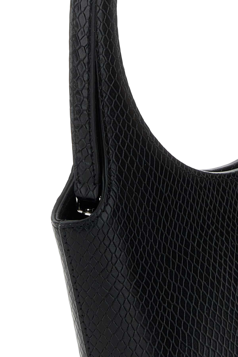 Courreges Textured Leather Shoulder Bag — Black