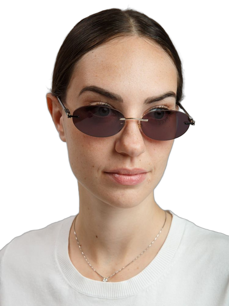 Furla Sfub29 Metal Oval Sunglasses — Rose Gold