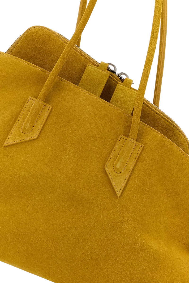 The Attico Suede Shoulder Bag — Yellow