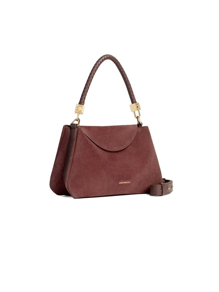 Coccinelle Top Handle Bag — Purple Bovine Split Suede Leather