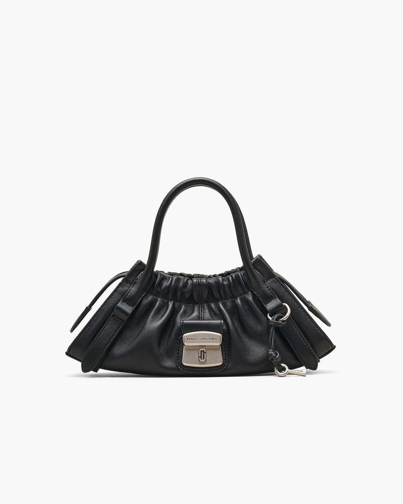 Marc Jacobs Gathered Nappa Leather Shoulder Bag — Black