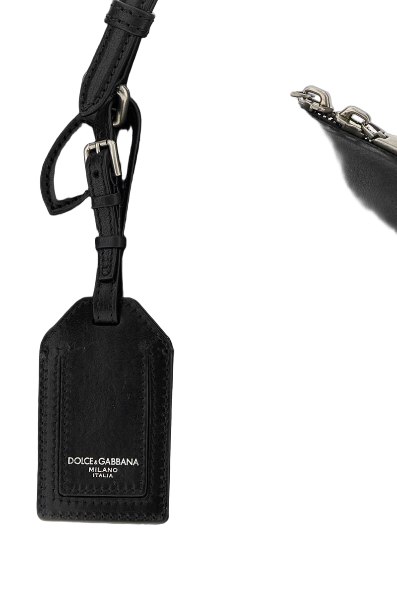 Dolce & Gabbana Calf Leather Shoulder Bag — Black Hand