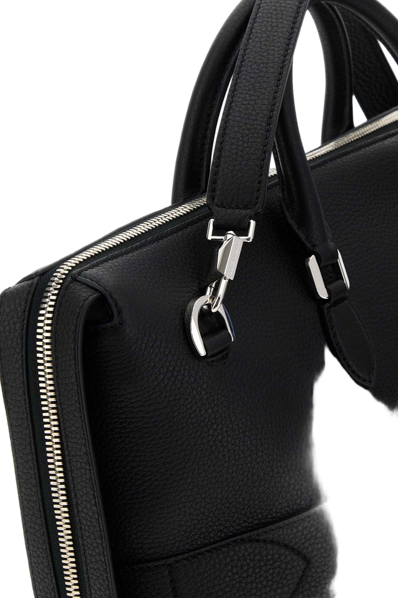 Dolce & Gabbana Calf Leather Top Handle Bag — Black