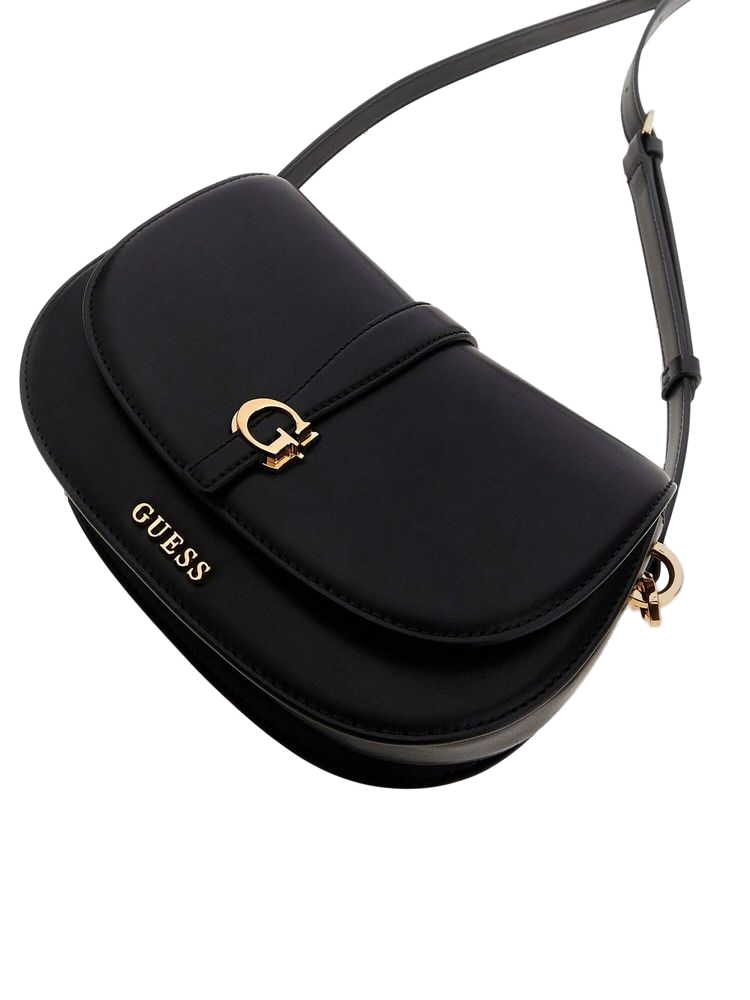 Guess Carrie Shoulder Bag — Black Polyurethane