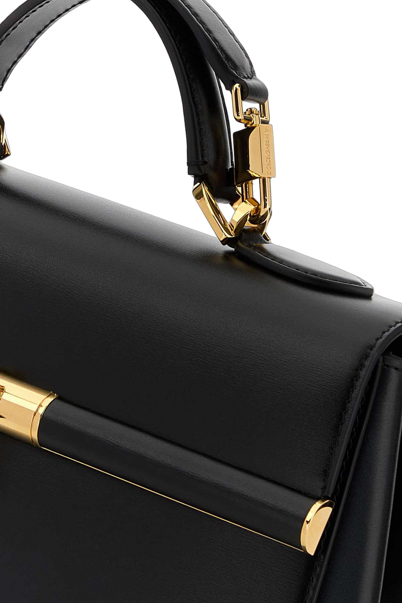 Dolce & Gabbana Gold-Hardware Top Handle Bag — Black