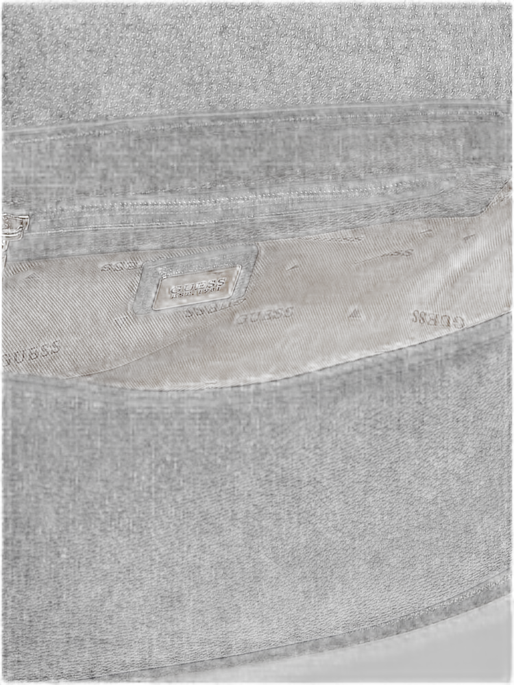 Guess Curved Flap Shoulder Bag — Black Polyurethane