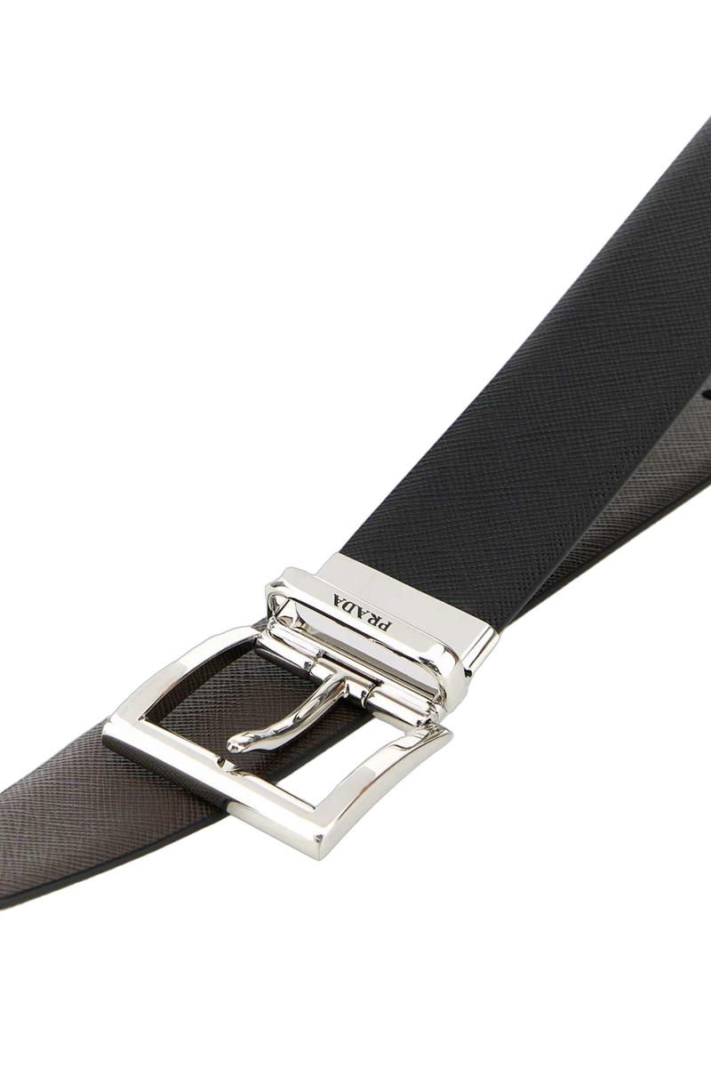 Prada Saffiano Calf Leather Belt — Black