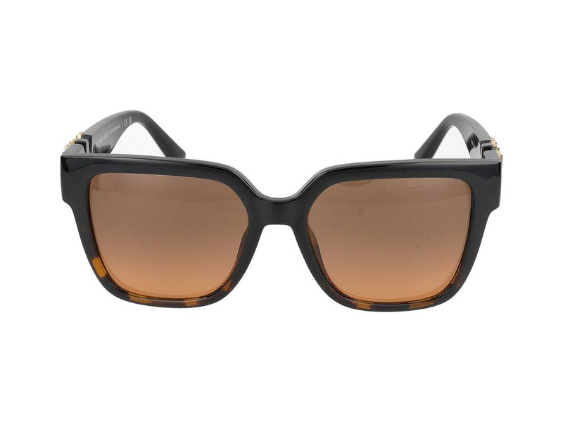 Michael Kors 0mk2170u Logo-Plaque Square Sunglasses — Black Injected