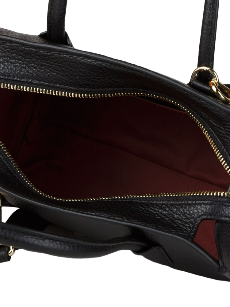 Coccinelle Grained Cowhide Tote Bag — Black