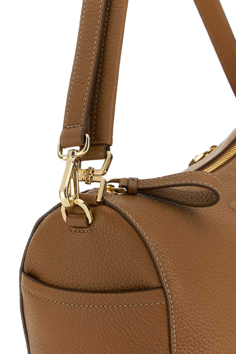 Prada Deer Leather Shoulder Bag — Brown