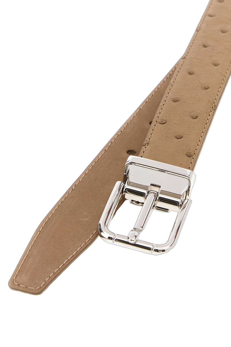 Dolce & Gabbana Perforated Leather Belt — Beige