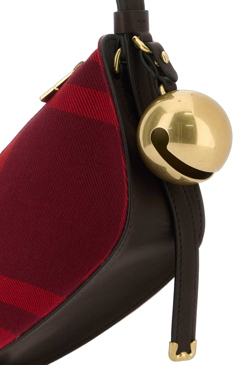 Burberry Check Pattern Shoulder Bag — Red